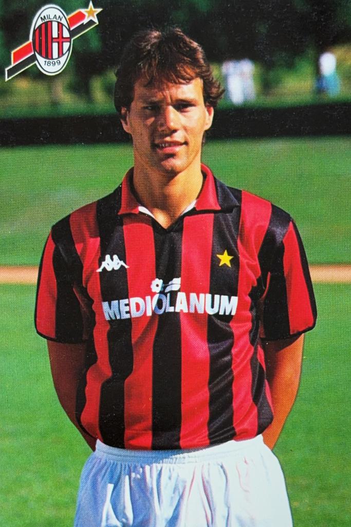 Spelerskaart Marco van Basten - AC Milan, Verzamelen, Ophalen of Verzenden, Zo goed als nieuw, Ajax, Spelerskaart
