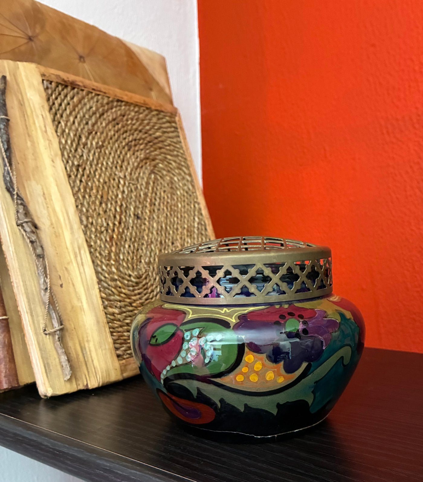 Rozensteker/rozenbowl van plateelbakkerij Gouda - 1923, Antiek en Kunst, Ophalen of Verzenden