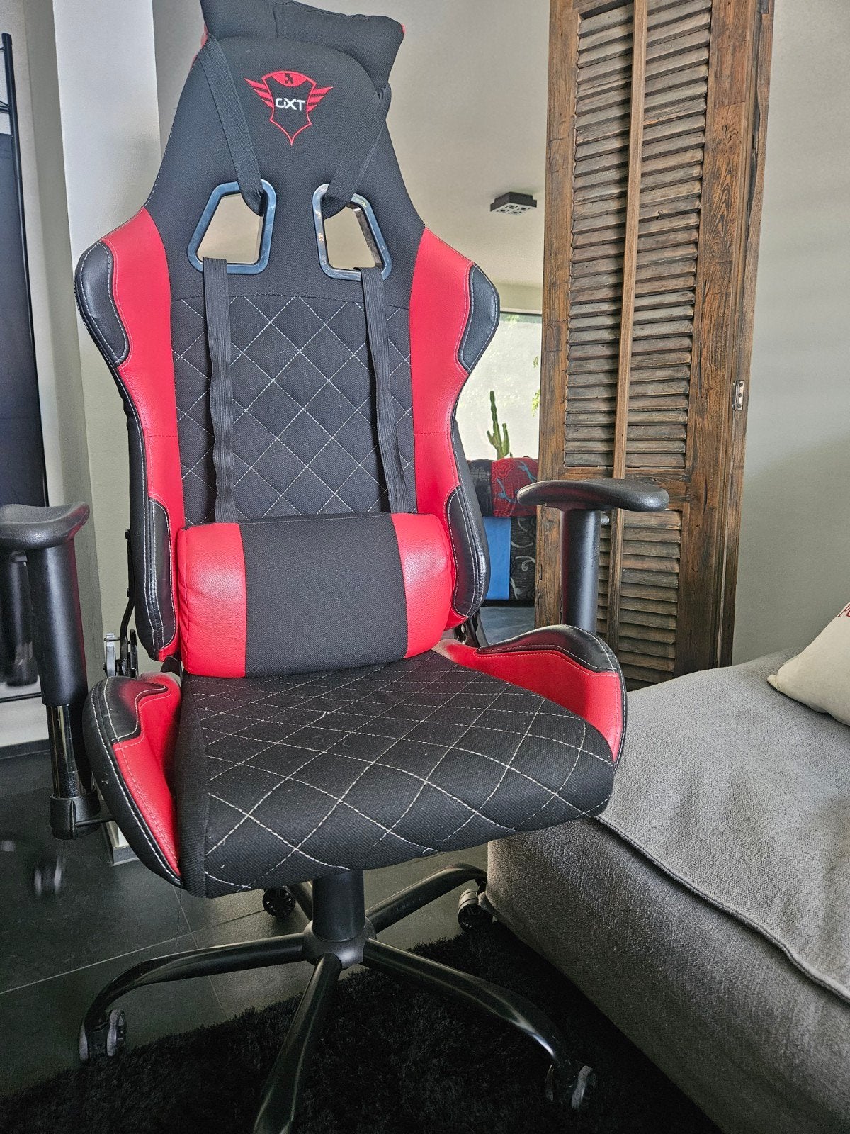 Gaming stoel Trust GXT 707 Resto (rood/zwart), Ophalen, Gebruikt, Gaming, Stof