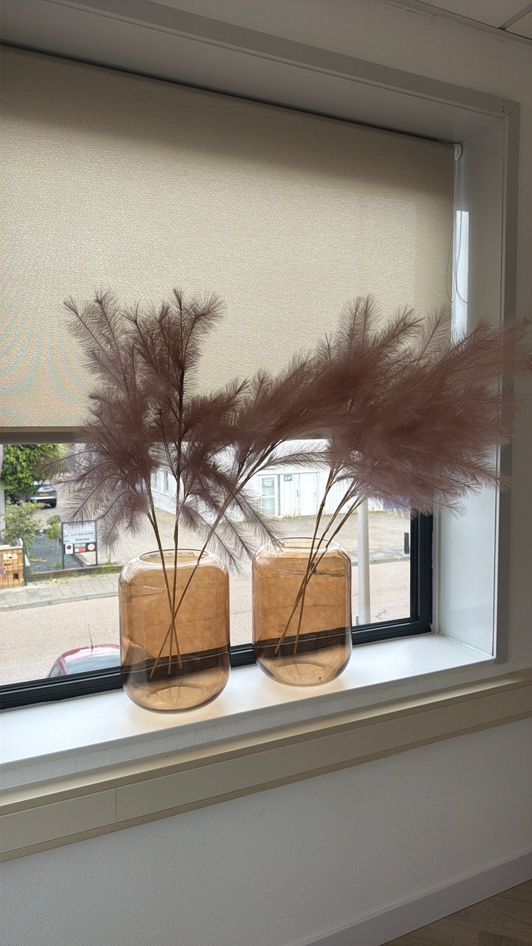 Decoratie vaas + siertakken, Ophalen, Zo goed als nieuw