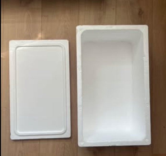 Koelbox van piepschuim / tempex - 30x50 cm, Caravans en Kamperen, Ophalen of Verzenden, Gebruikt, Koelbox, Koelelement