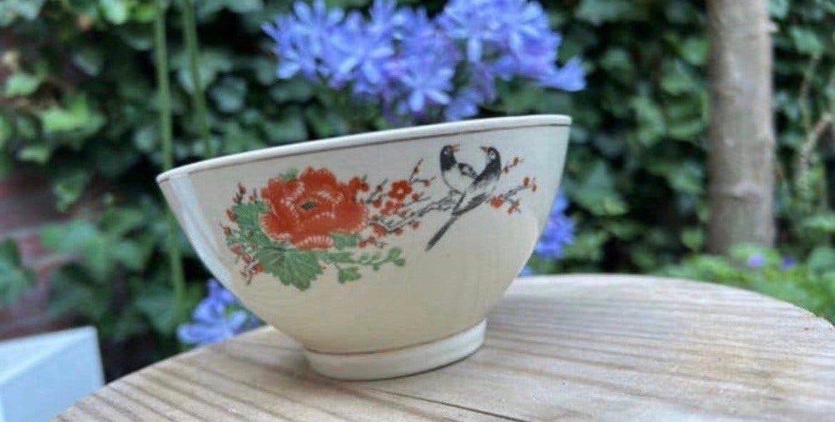 Franse spoelkom met vogels en bloemen, Antiek en Kunst, Ophalen of Verzenden