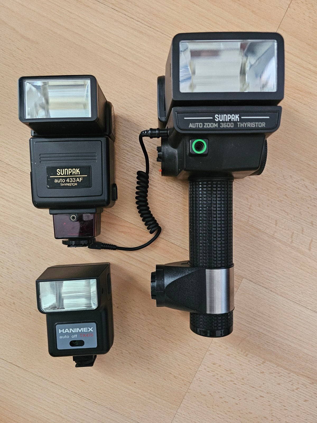 Sunpak en Hanimex Flitsers - Vintage Camera Accessoires, Audio, Tv en Foto, Fotografie | Flitsers, Gebruikt, Voor analoge fotografie