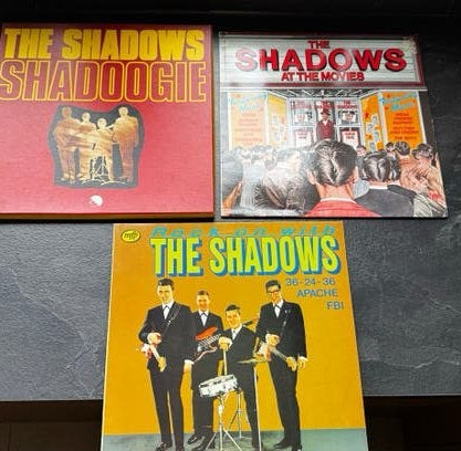 The Shadows LP's - Shadoogie, At the Movies & Rock On, LP, Gebruikt, Pop, Ophalen of Verzenden