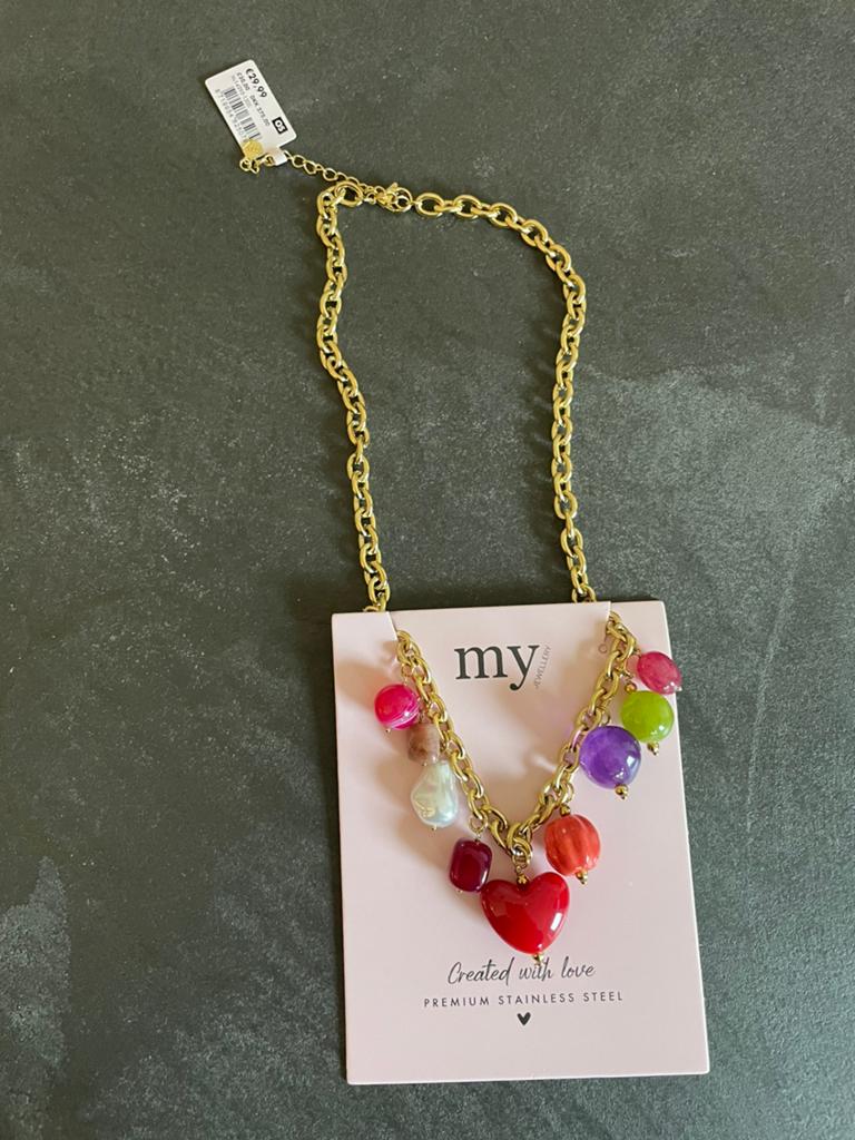 My Jewellery schakelketting multikleur goudkleurig Nieuw, Ophalen of Verzenden, Nieuw, Goud, Overige materialen