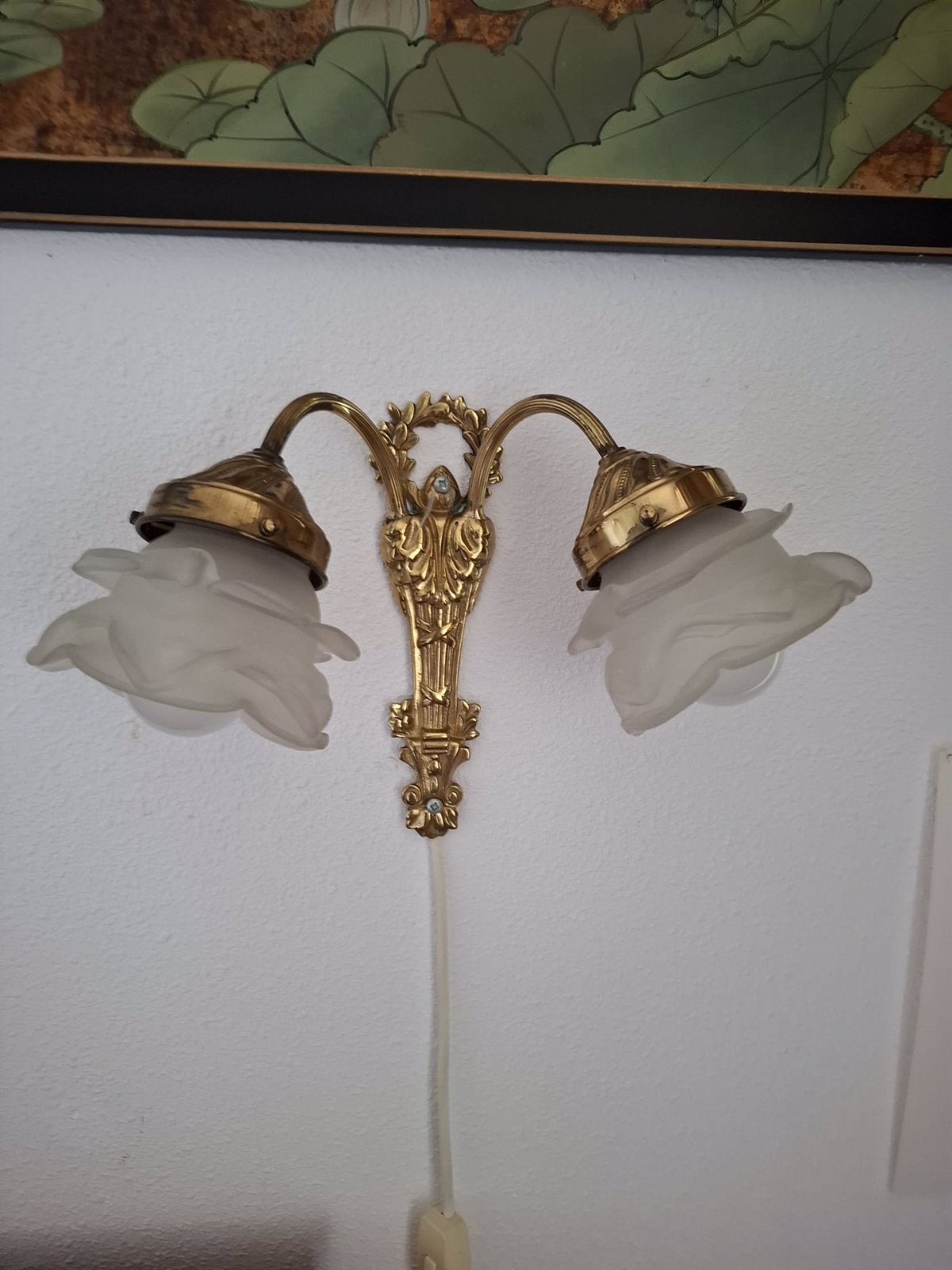 Antiek koper wandlamp, Ophalen, Zo goed als nieuw