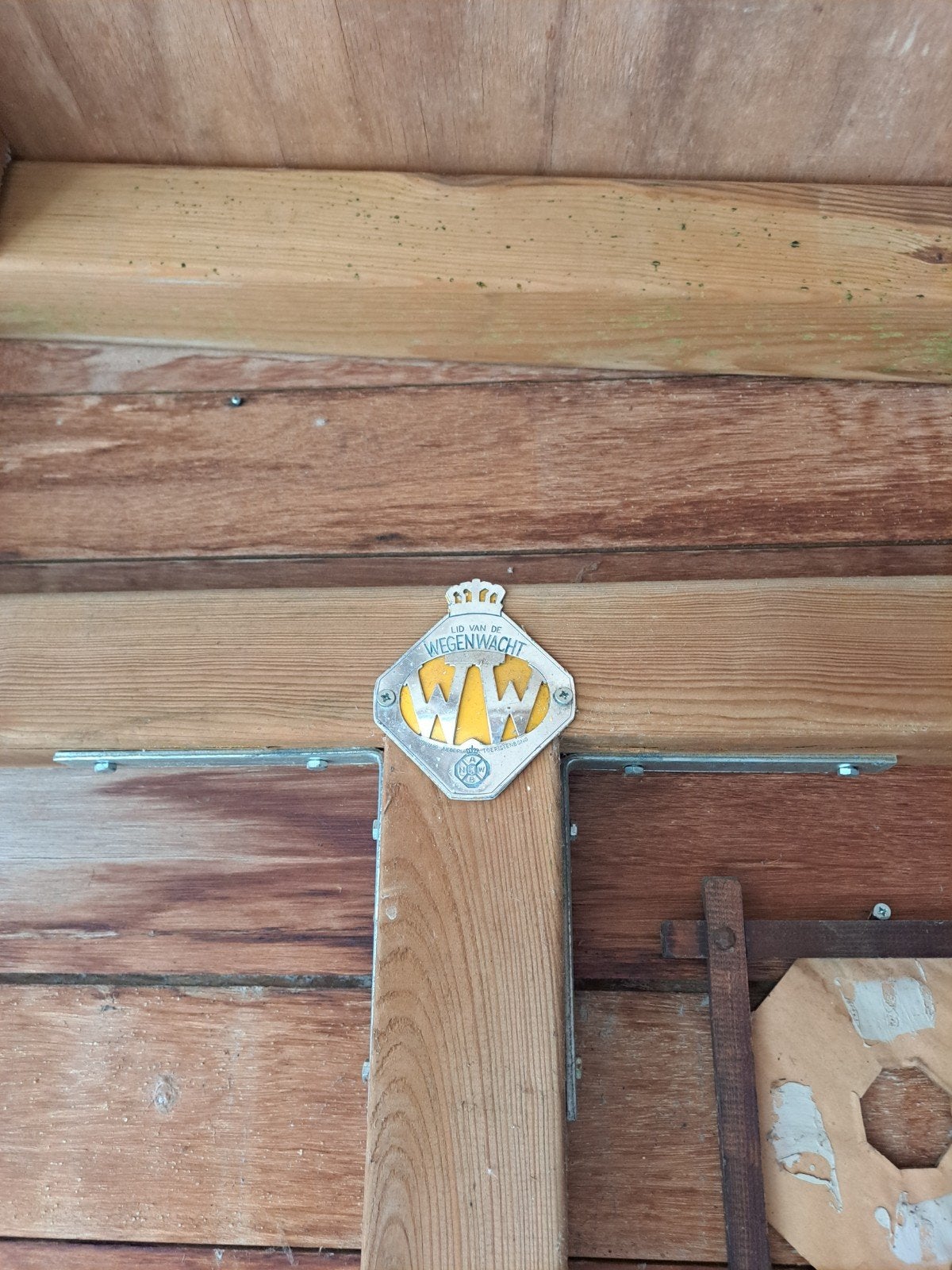 Vintage ANWB Wegenwacht Auto Badge, Ophalen of Verzenden, Gebruikt, Auto's