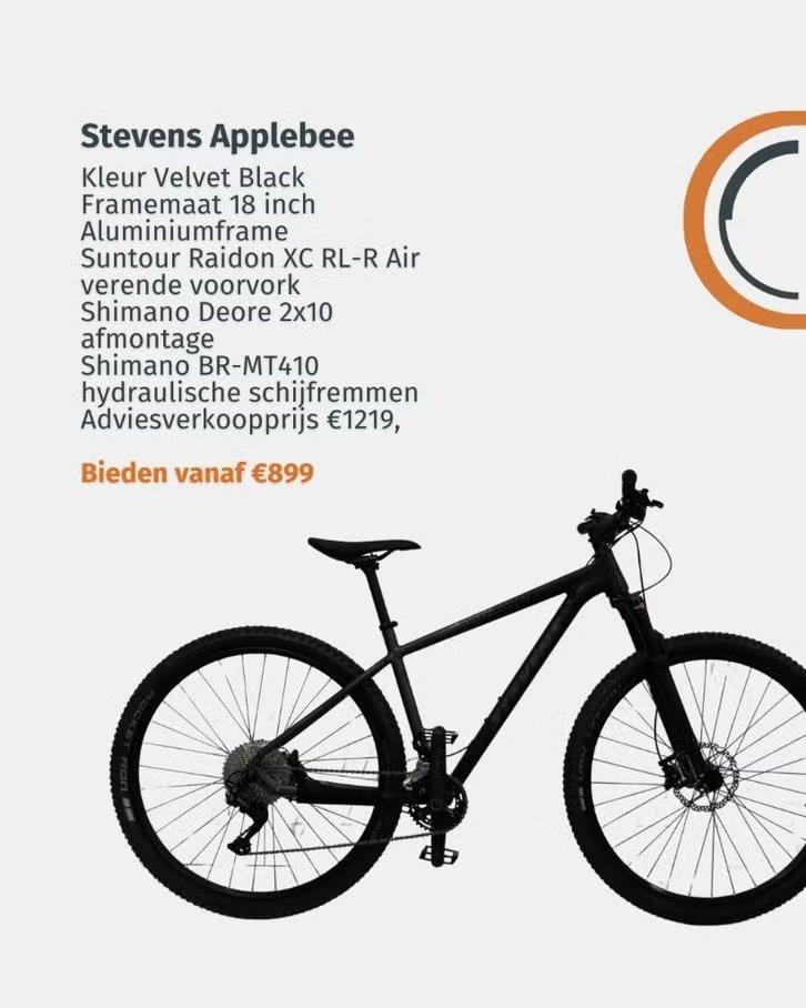 Stevens MTB Applebee 29" 22 18" Velvet Black Heren Velvet Bl, -, - 0
-, NL, Nieuw, -