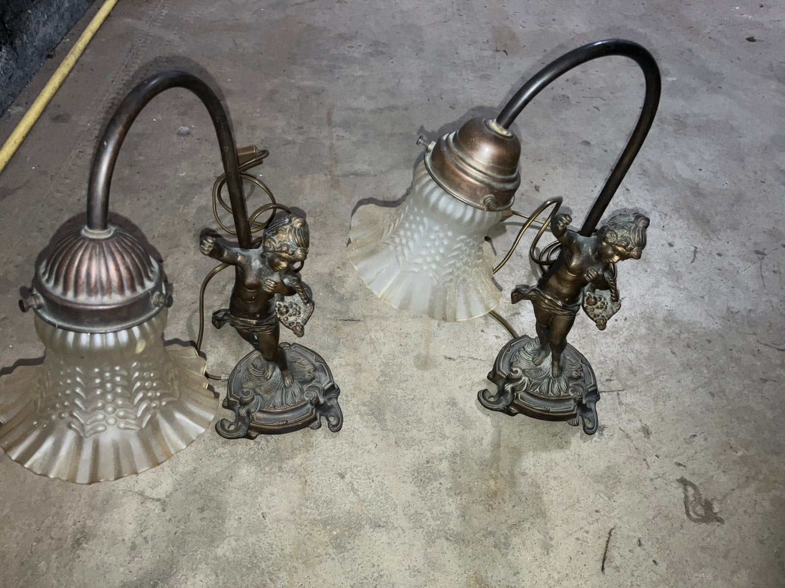 2 bronzen lampen., Ophalen of Verzenden