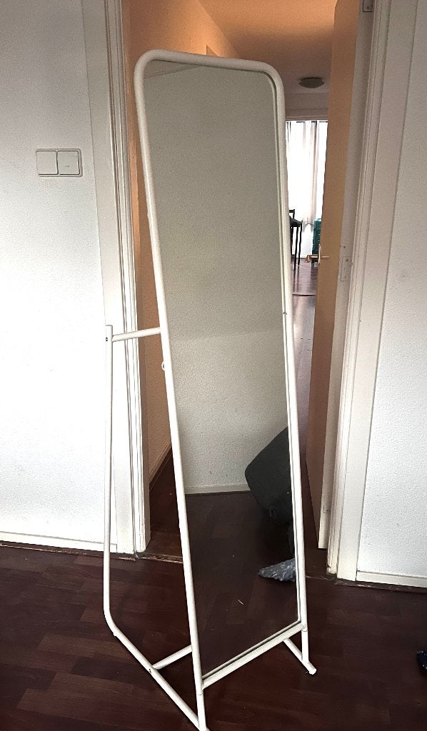 IKEA KNAPPER staande spiegel wit 48x160 cm, Ophalen, Minder dan 50 cm, Gebruikt, 150 tot 200 cm