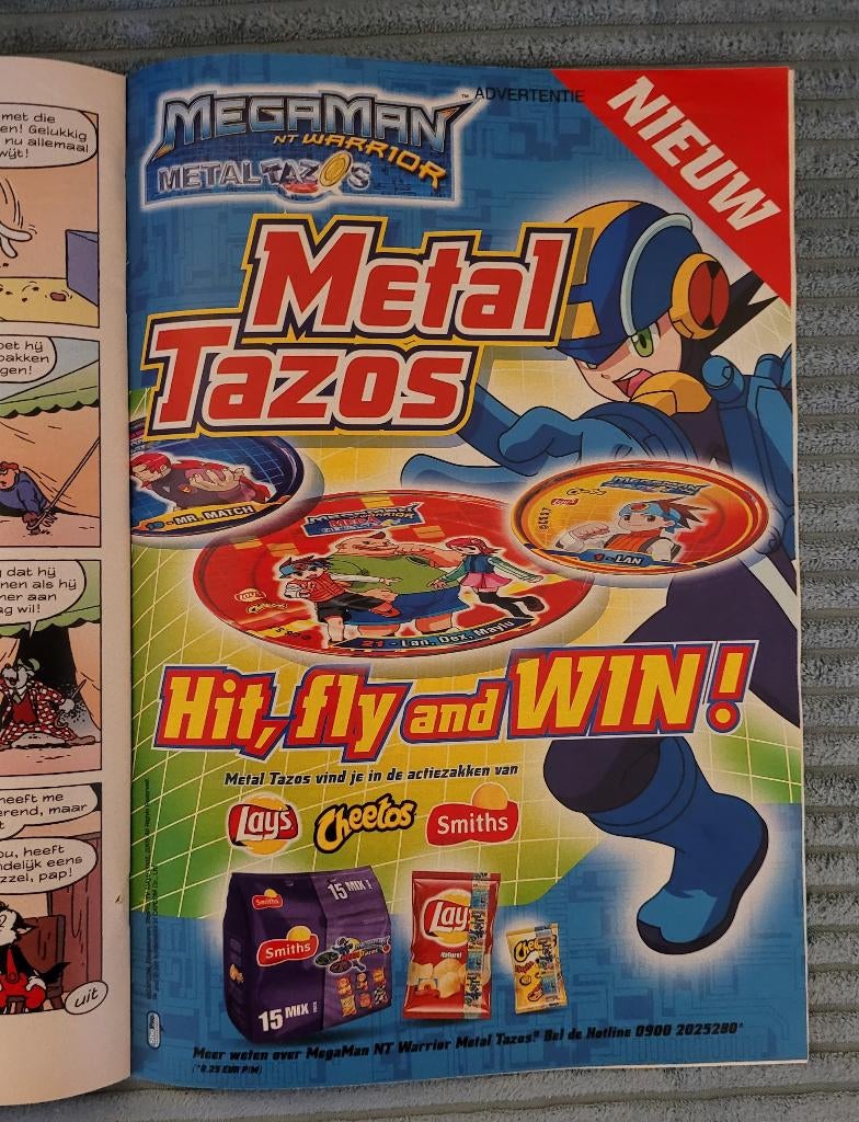 MEGAMAN METAL TAZOS advertentie, verzamel item, Verzamelen, Flippo's, Ophalen of Verzenden, Spiek, Overige typen