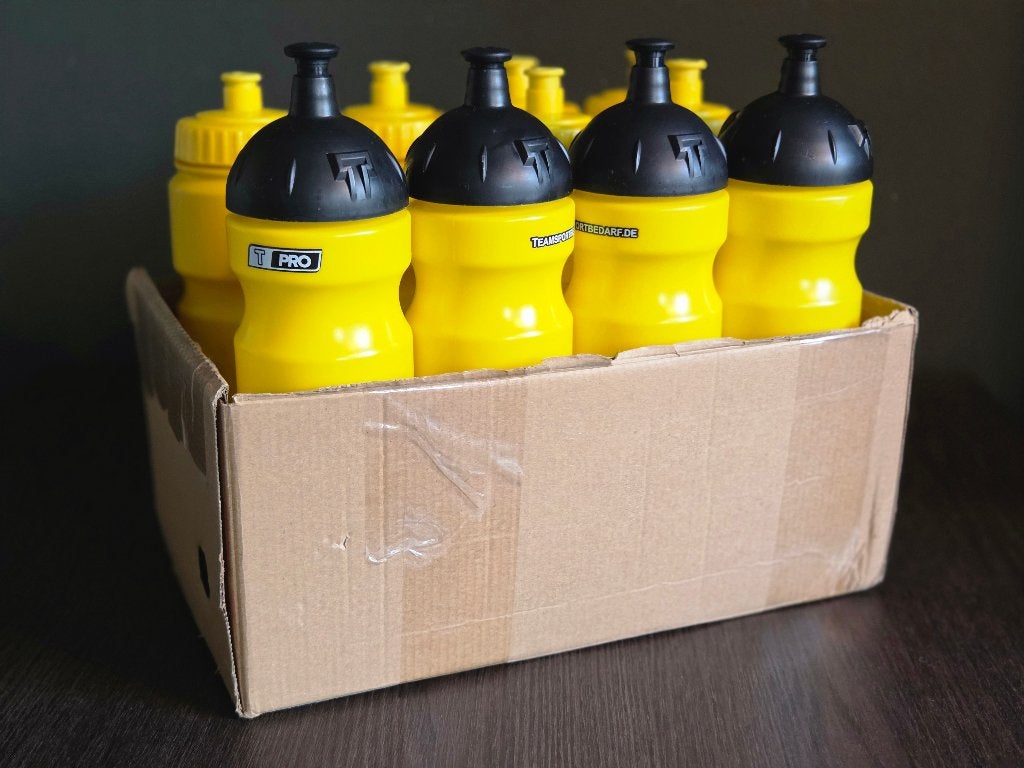 10 Gele sportbidons – ideaal voor voetbal of bijv.wielrennen, Ophalen, Gebruikt