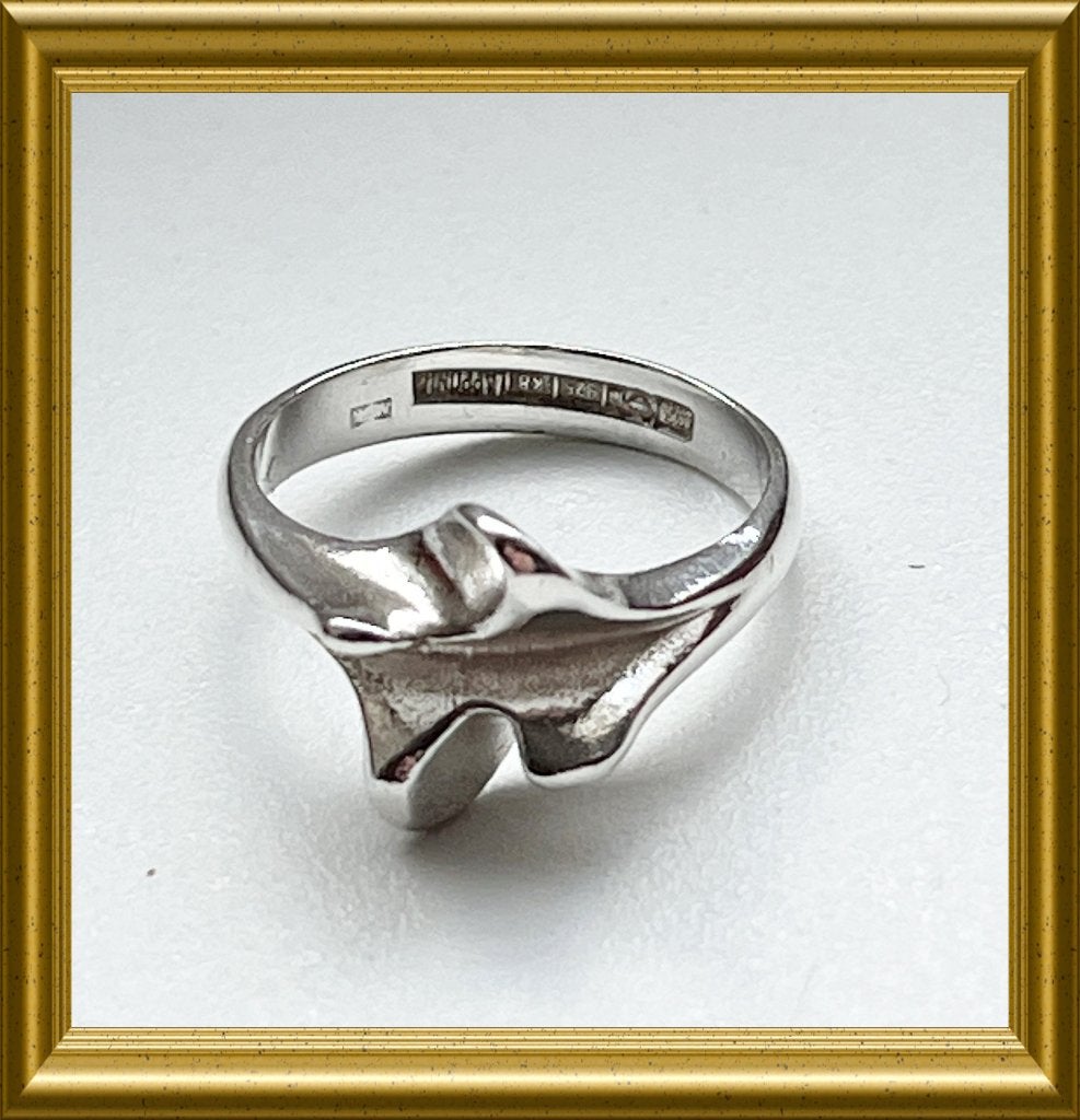 Lapponia Finland 925 zilveren ring, 1987 (K8), maat 17.5, Ophalen of Verzenden, Zilver, Ring
