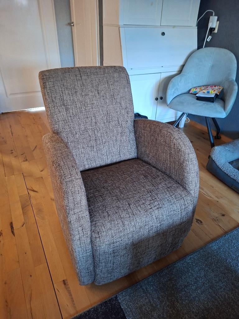 Bruine fauteuil, Huis en Inrichting, Fauteuils, Ophalen, Gebruikt, 75 tot 100 cm, Stof