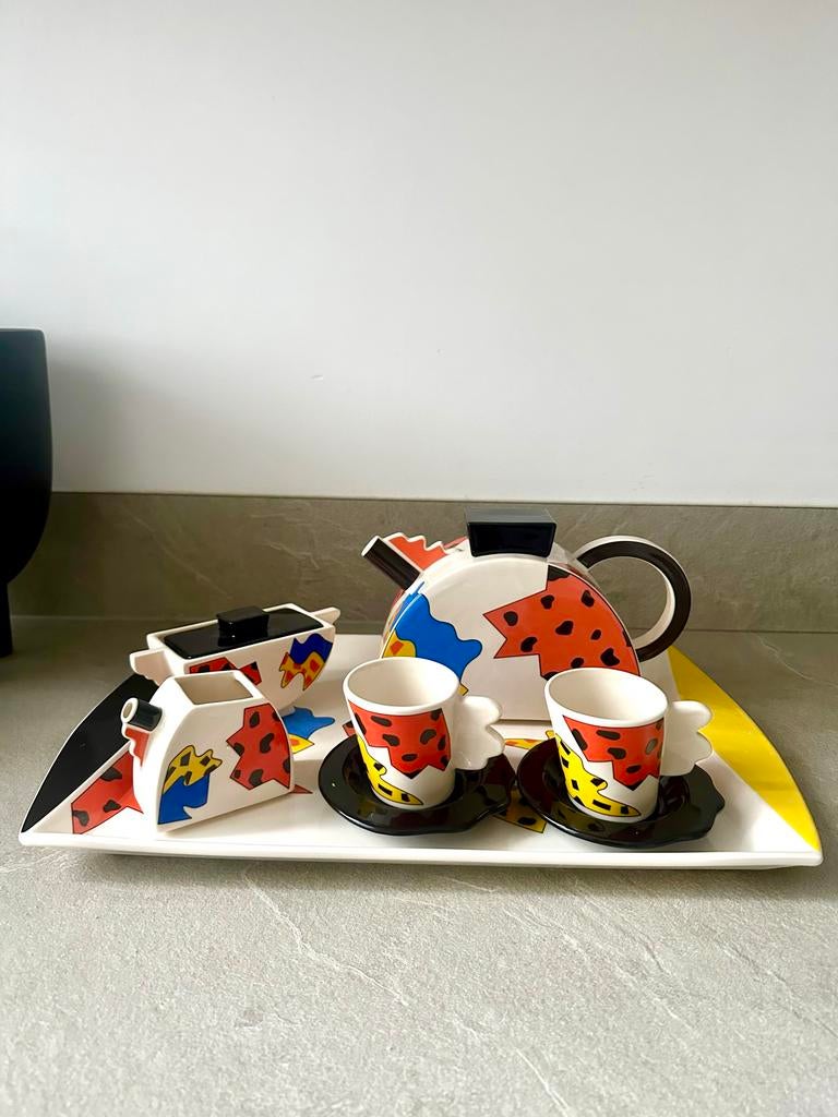 Uniek Bottega Laurentia Memphis Milano stijl servies, Ophalen, Keramiek, Zo goed als nieuw, Overige stijlen
