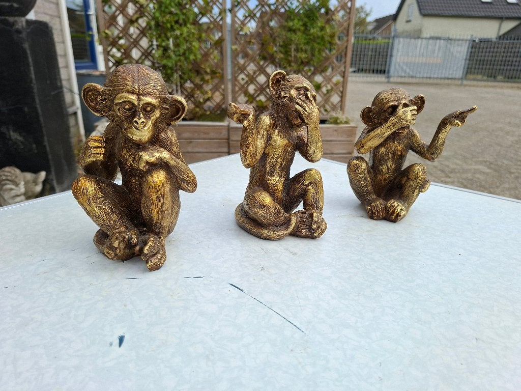 3 apenbeelden horen zien en zwijgen, Ophalen of Verzenden, Zo goed als nieuw, Mens