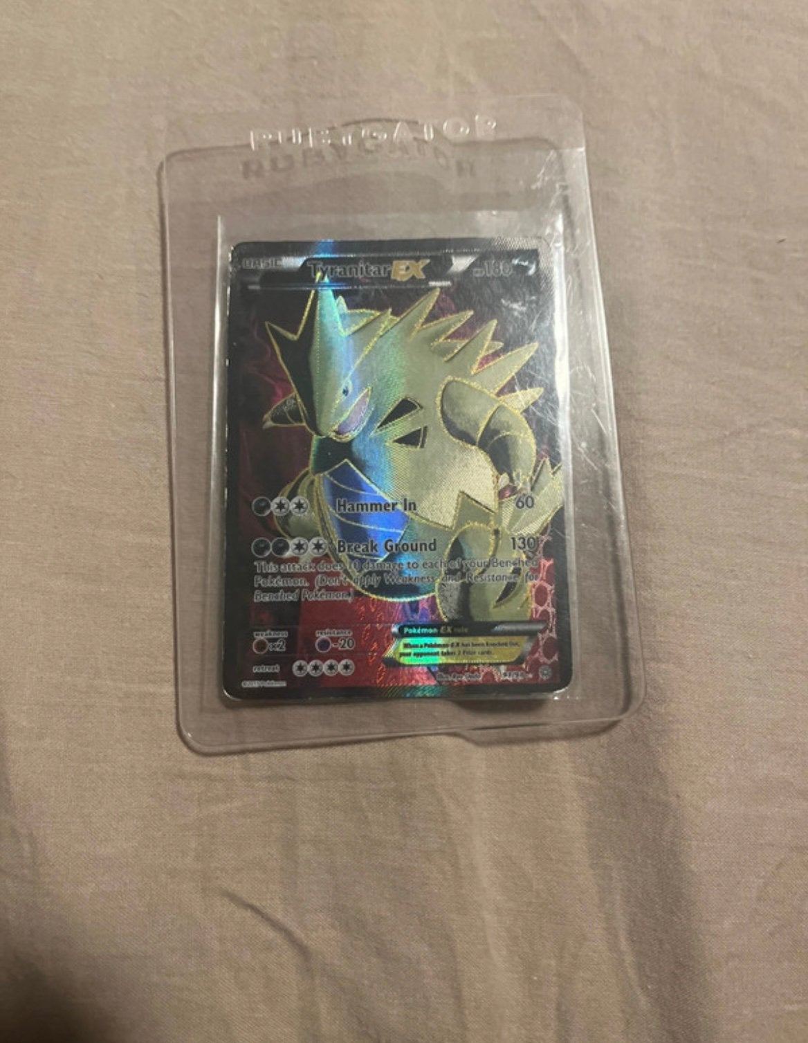 Tyranitar EX pokemon kaart ancient origins 91/98, Ophalen of Verzenden, Gebruikt, Losse kaart, Foil