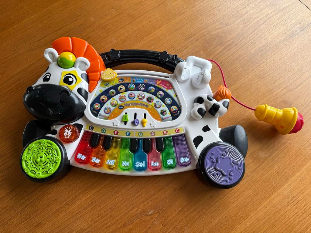 VTech Zing & Speel Piano Zebra Muzikaal Speelgoed, Kinderen en Baby's, Speelgoed | Babyspeelgoed, Gebruikt, Overige typen, Met licht