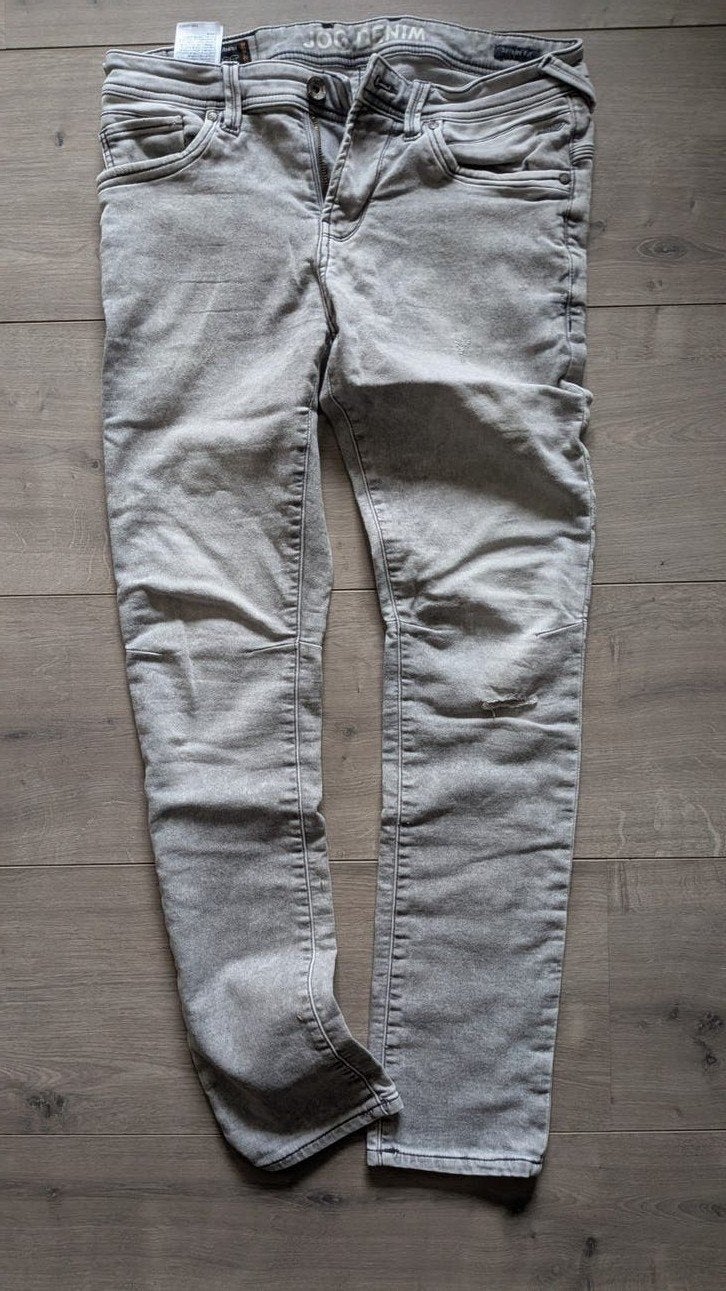 Angelo Litrico Jog Denim Skinny Fit Jeans W32 L32 Grijs, Angelo Litrico, W32 (confectie 46) of kleiner, Ophalen of Verzenden, Zo goed als nieuw
