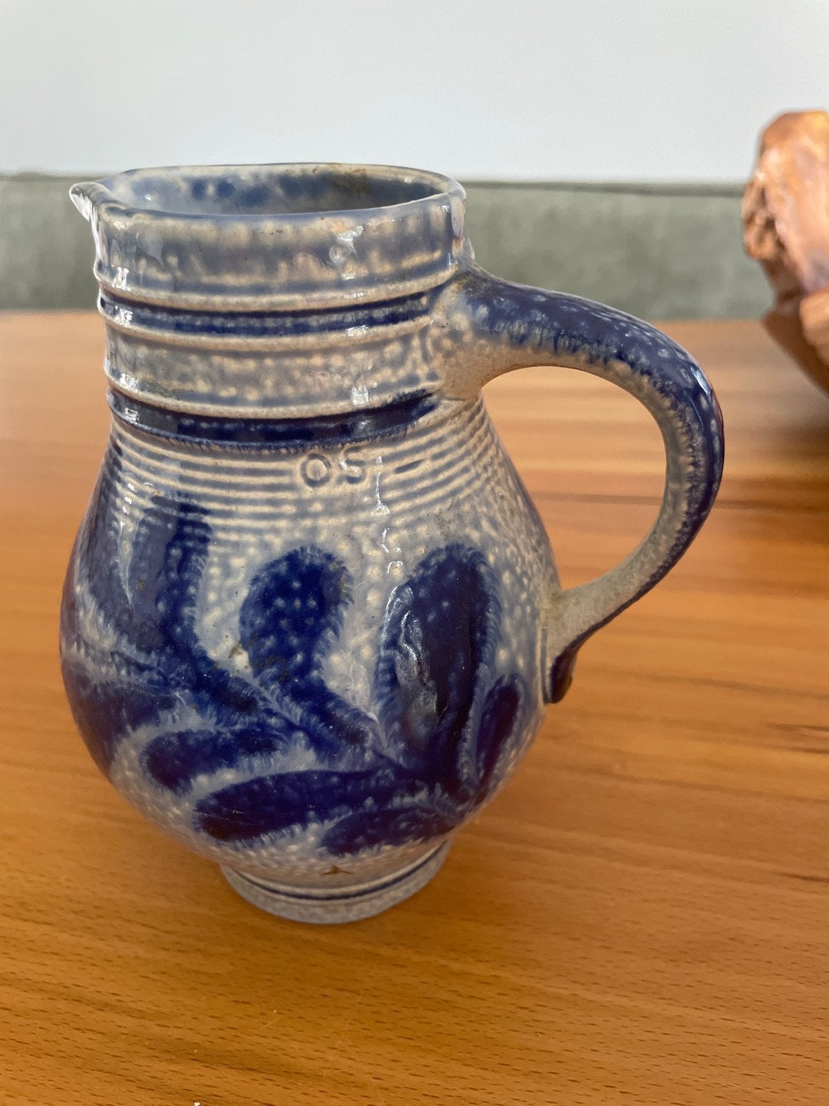 Vintage Westerwald kruikje - Blauw grijs steengoed, Antiek en Kunst, Antiek | Keramiek en Aardewerk, Ophalen