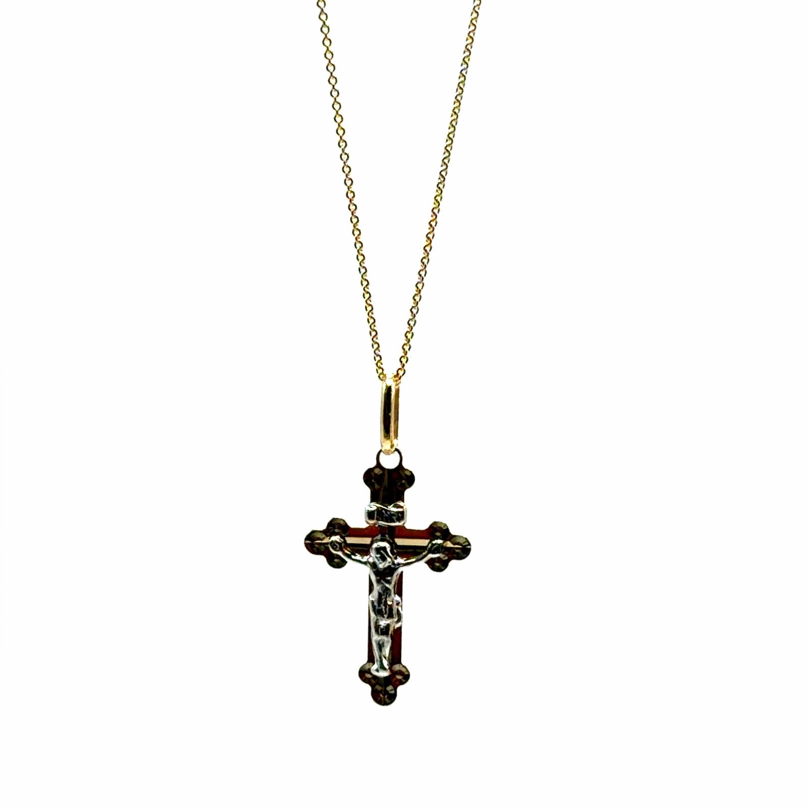 Gouden Kruis Hanger met Ketting - Christus Beeldje, Met hanger, W, Nieuw, Ophalen of Verzenden