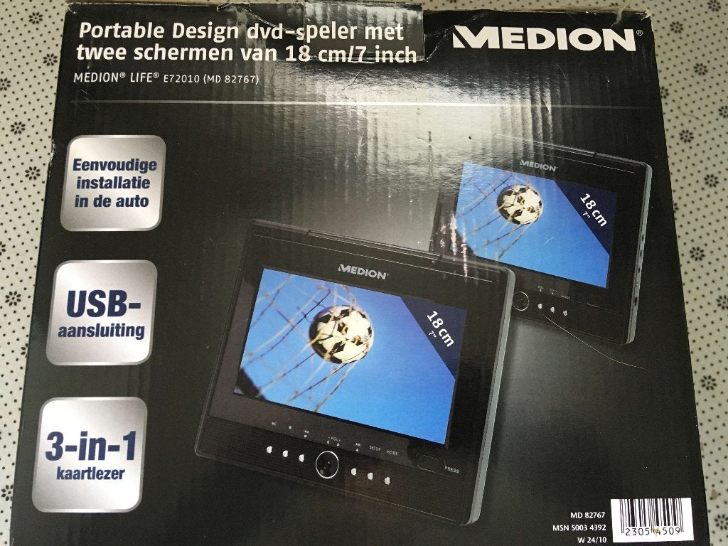 Medion Portable DVD-speler met 2 schermen (7 inch), Draagbaar, Ophalen of Verzenden, Zo goed als nieuw, Overige merken
