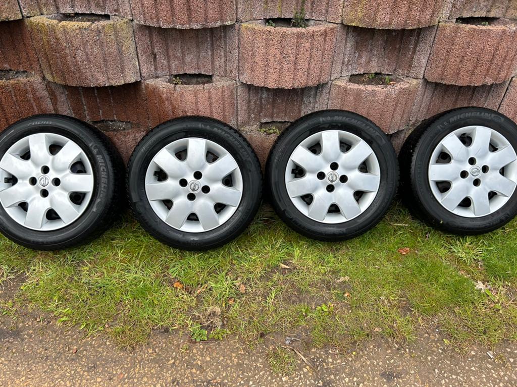 Nissan note wielen 4x100 185/65 r15, Ophalen, Gebruikt