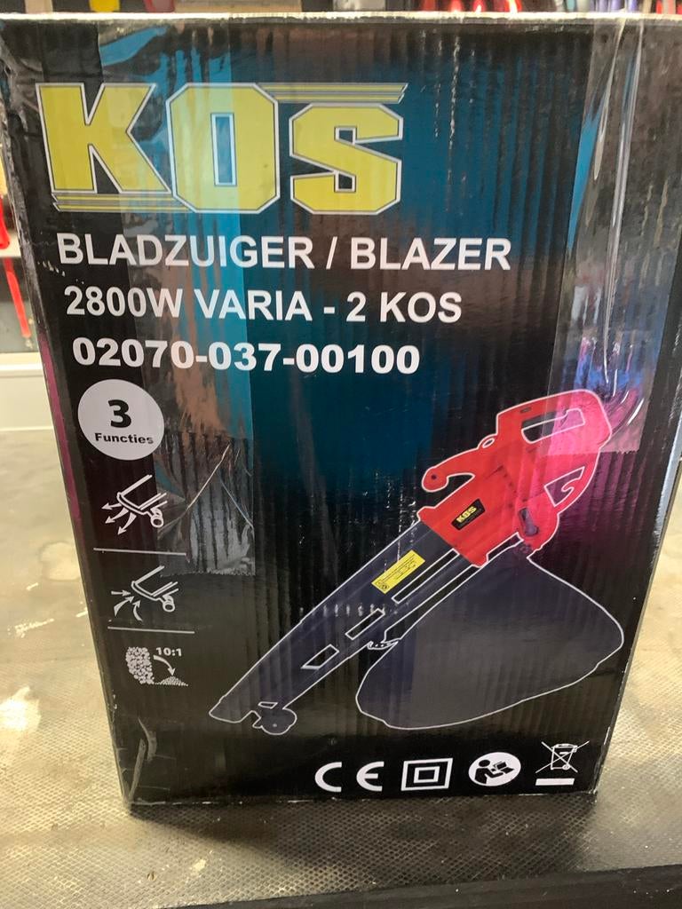 KOS Bladzuiger / Blazer 2800W Varia - 3 Functies, Handgedragen, Nieuw, Ophalen of Verzenden, Met opvangzak