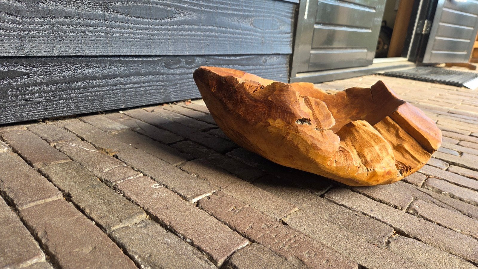 Unieke handgemaakte schaal van hout, Ophalen, Gebruikt, Schaal, Handgemaakt