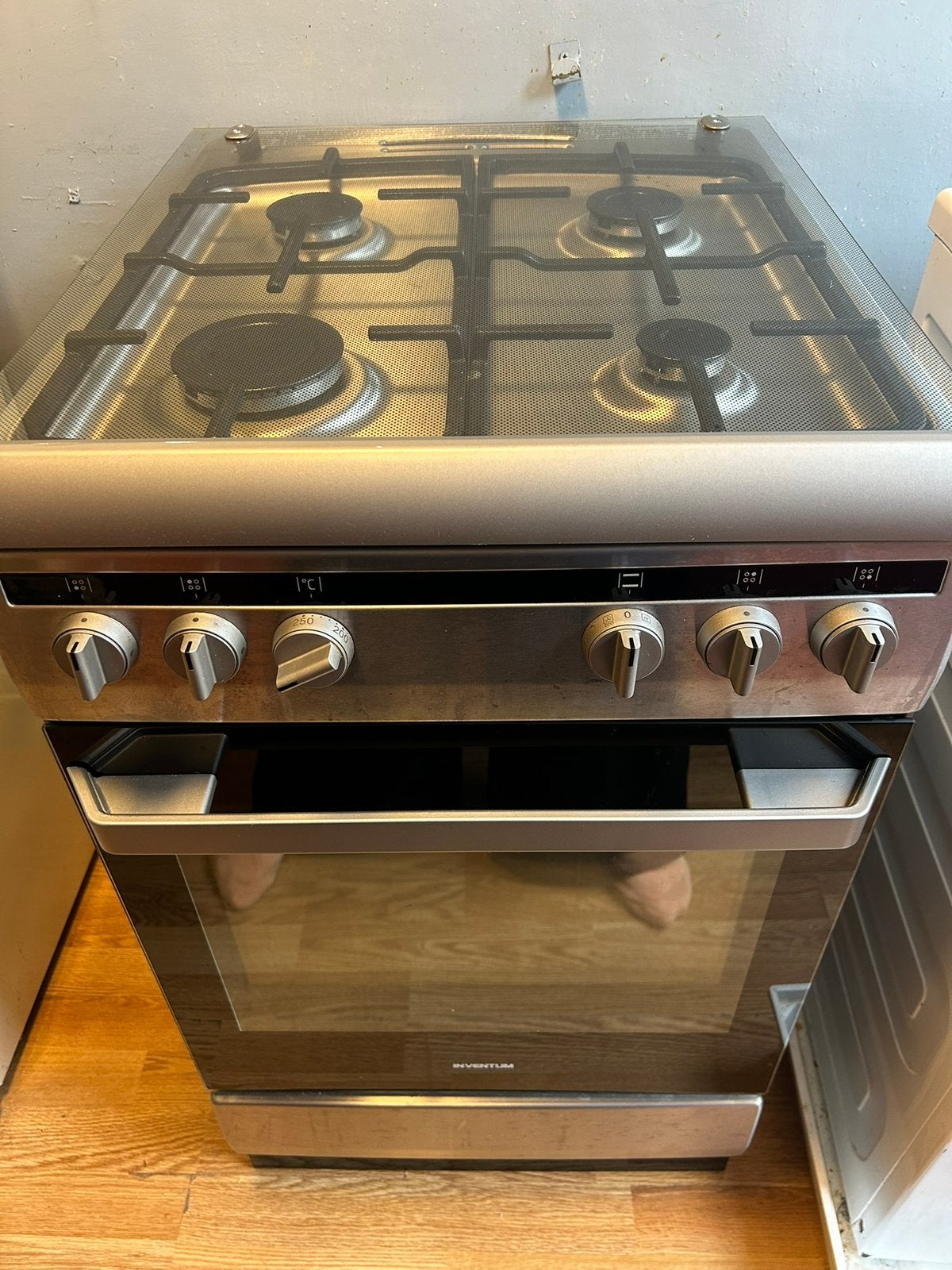 Inventum elektrisch gasfornuis oven vrijstaand, Ophalen, Gebruikt, 4 kookzones, Gas