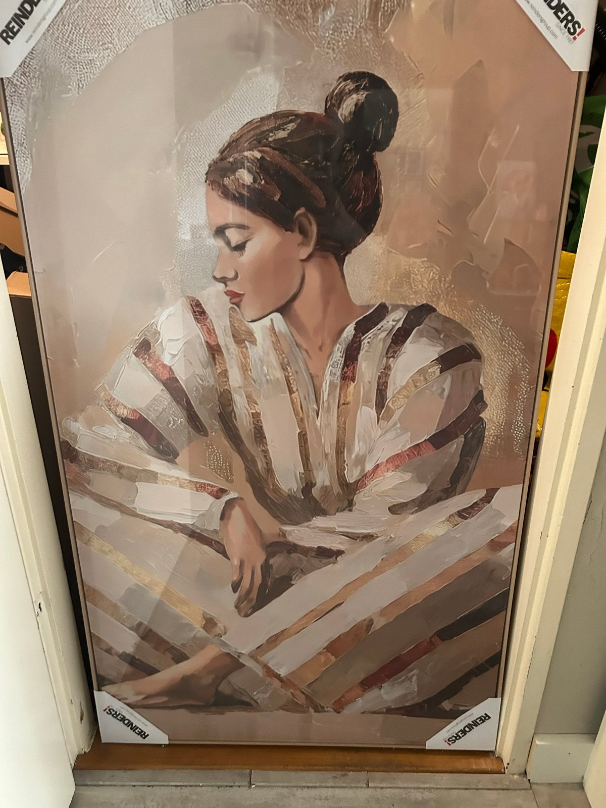 Nieuw Schilderij Vrouw Portret 118x70 cm, Handgeschilderd, Ophalen of Verzenden, Olieverf, Portret