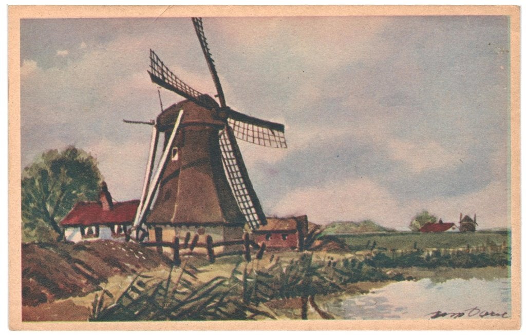 43766 Molen locatie onbekend _Nette oude kaart Onbeschreven, Verzamelen, Ophalen of Verzenden, 1940 tot 1960, Ongelopen, Noord-Brabant