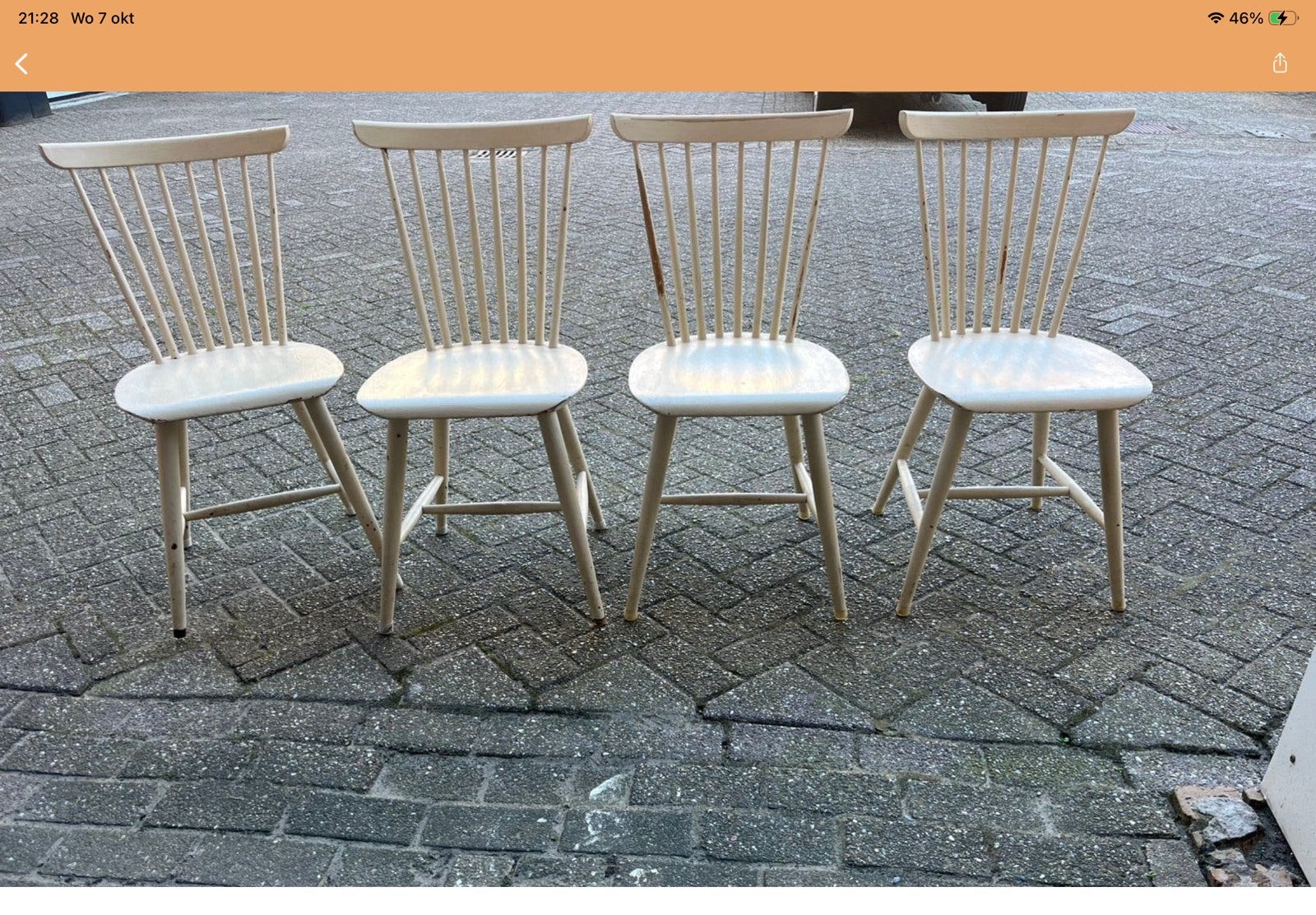 Vintage stoelen, Huis en Inrichting, Ophalen, Gebruikt, Overige kleuren, Vier