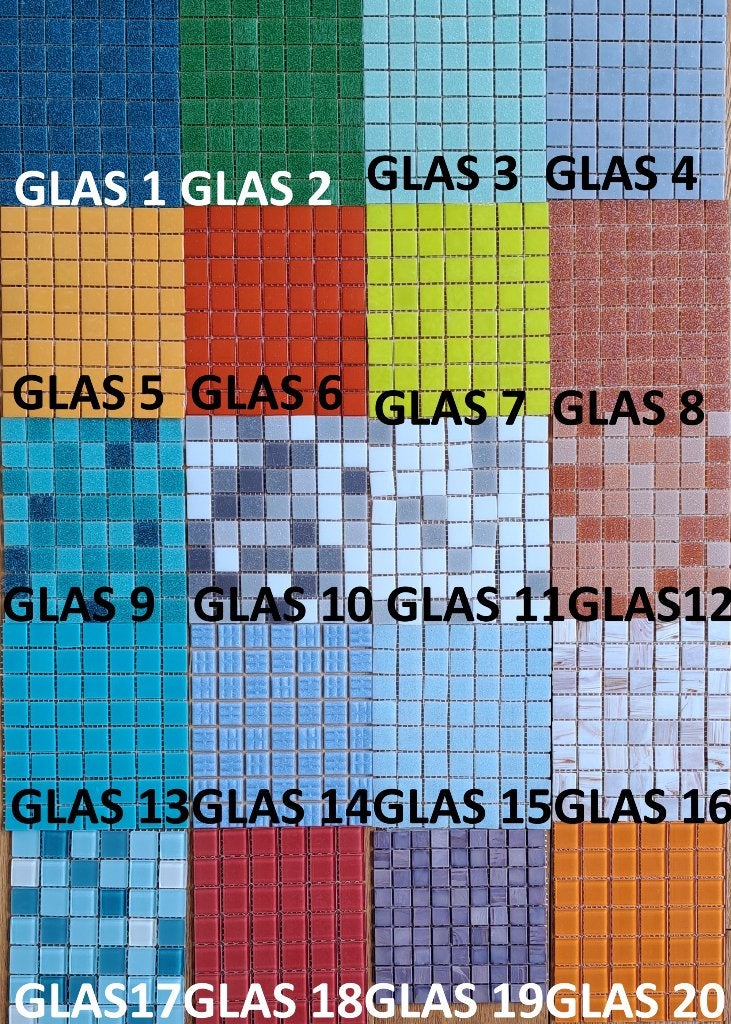 Glasmozaïek, vanaf 1,00 per 1/4 matje, in vele tinten, 2x2cm, Overige thema's, Nieuw, Meerkleurig, Ophalen of Verzenden