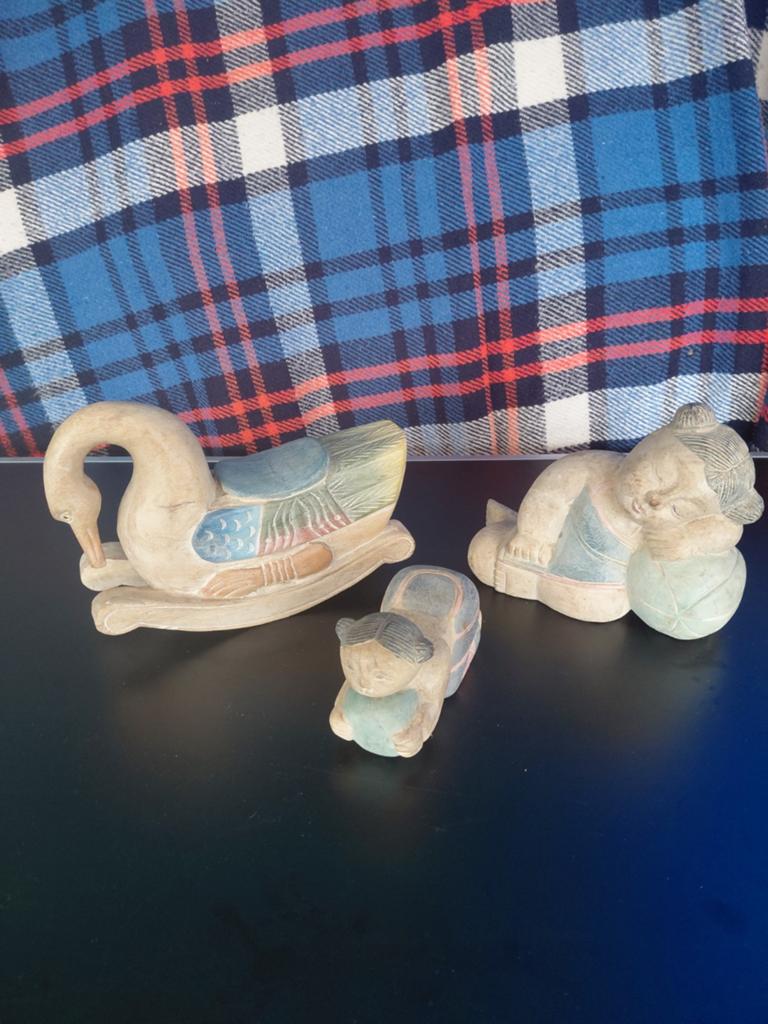 Vintage set boekensteunen Thailand, Verzamelen, Beelden en Beeldjes, Ophalen of Verzenden, Zo goed als nieuw, Dier