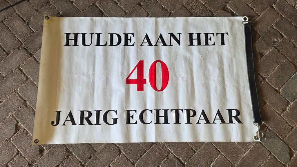 Spandoek 40 jaar getrouwd - Hulde aan het 40 jarig echtpaar, Ophalen of Verzenden