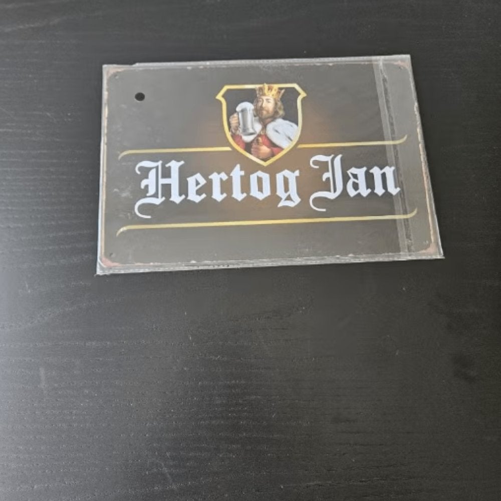 Hertog Jan Bierbord 30x20 cm – Metalen Wandbord Mancave, Metaal, Industrieel, 30 cm, Meerkleurig