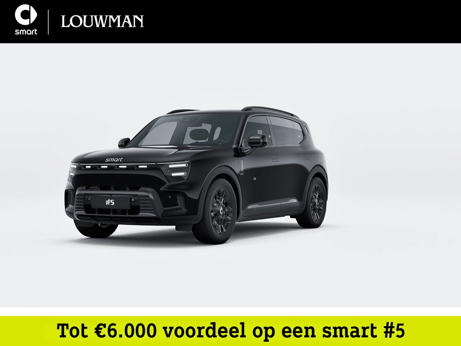 Smart #5 Pro+ Black Collection 100 kWh | Panoramisch dak | M, Auto's, Automaat, Achterwielaandrijving, 2260 kg, Zwart