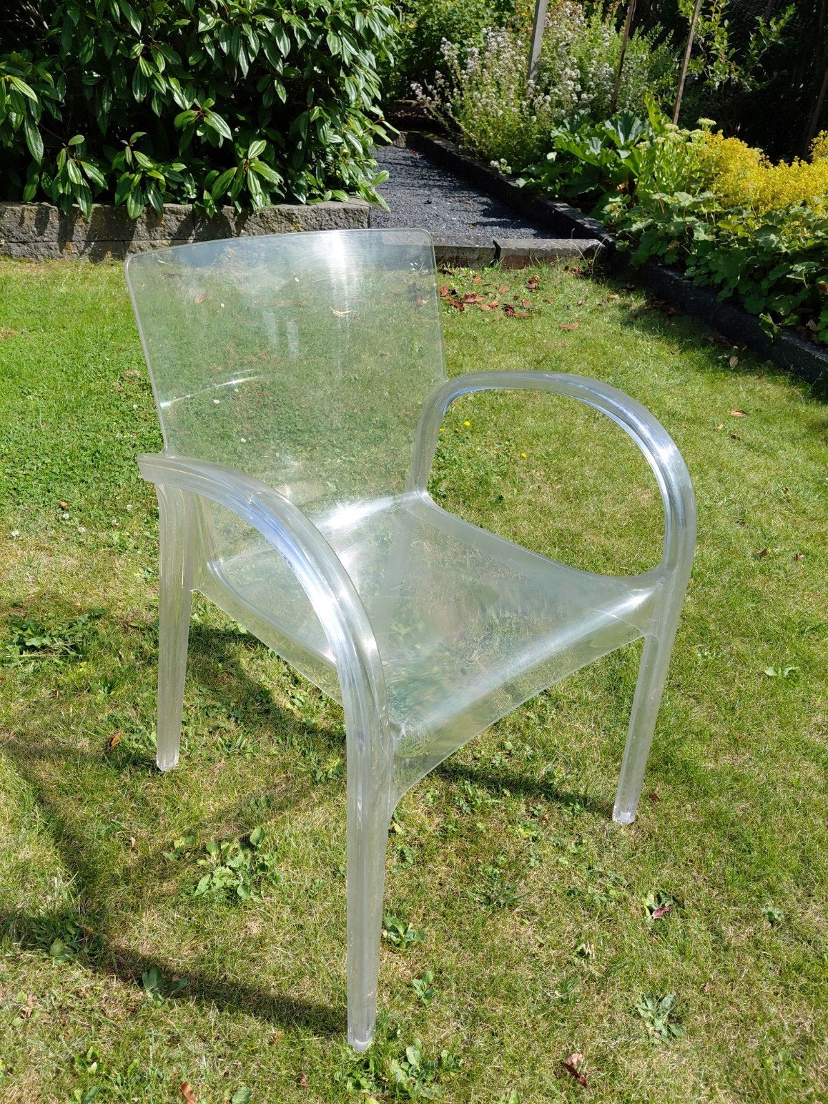 "Glazen" tuinstoelen, Tuin en Terras, Tuinstoelen, Kunststof, Stapelbaar, Ophalen