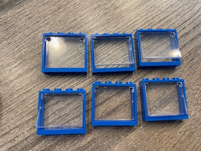 lego kozijnen blauw 1x4x3 met open slaande ramen (8), Ophalen of Verzenden, Nieuw, MOC (eigen creatie), Lego