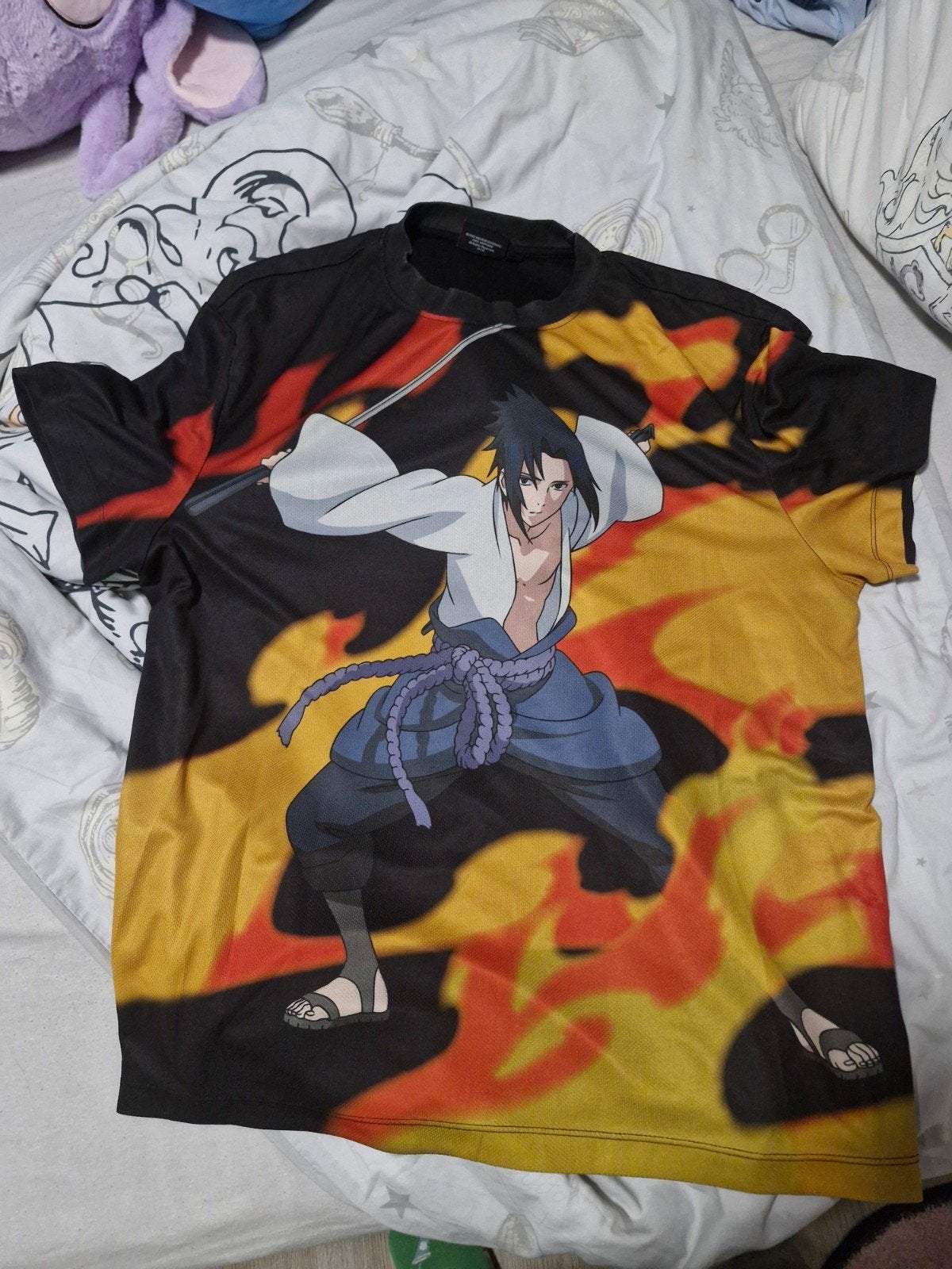 Naruto Shippuden Sasuke T-shirt - Maat 2XL, Kleding | Heren, T-shirts, Zwart, Maat 56/58 (XL), Ophalen of Verzenden, Zo goed als nieuw