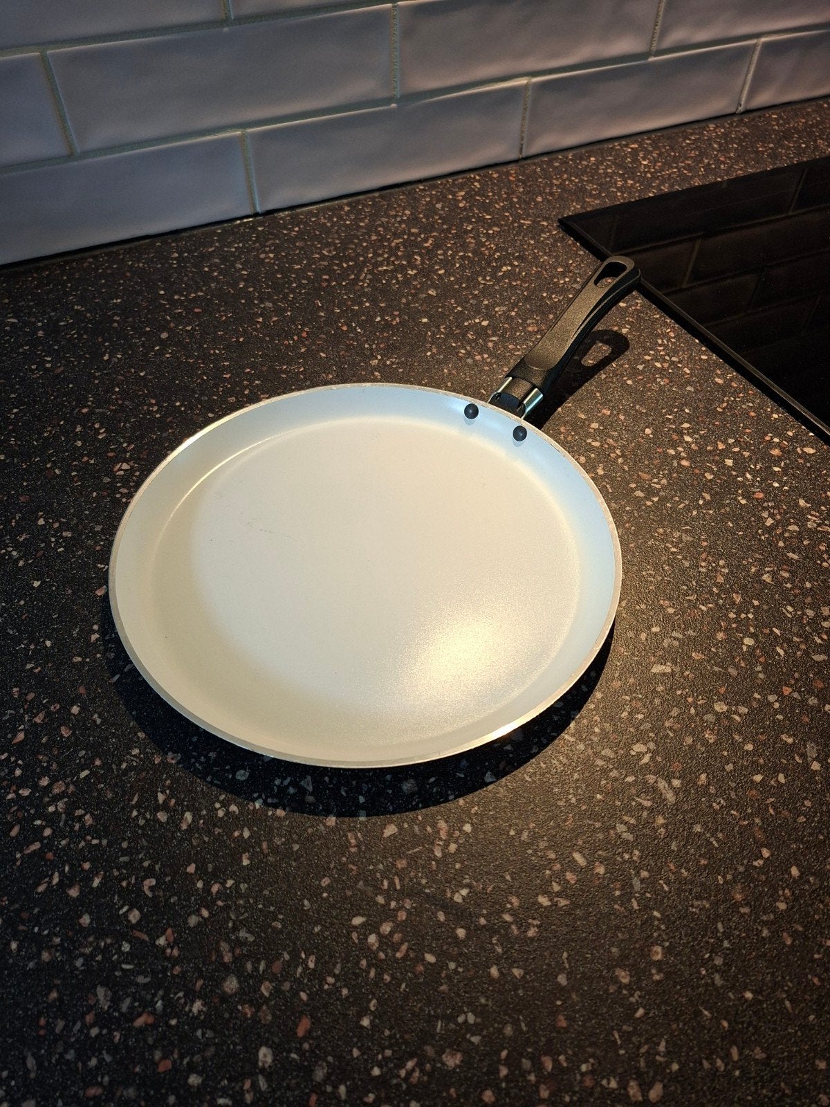 Pannenkoekenpan 24 cm, Ophalen, Zo goed als nieuw, Rvs