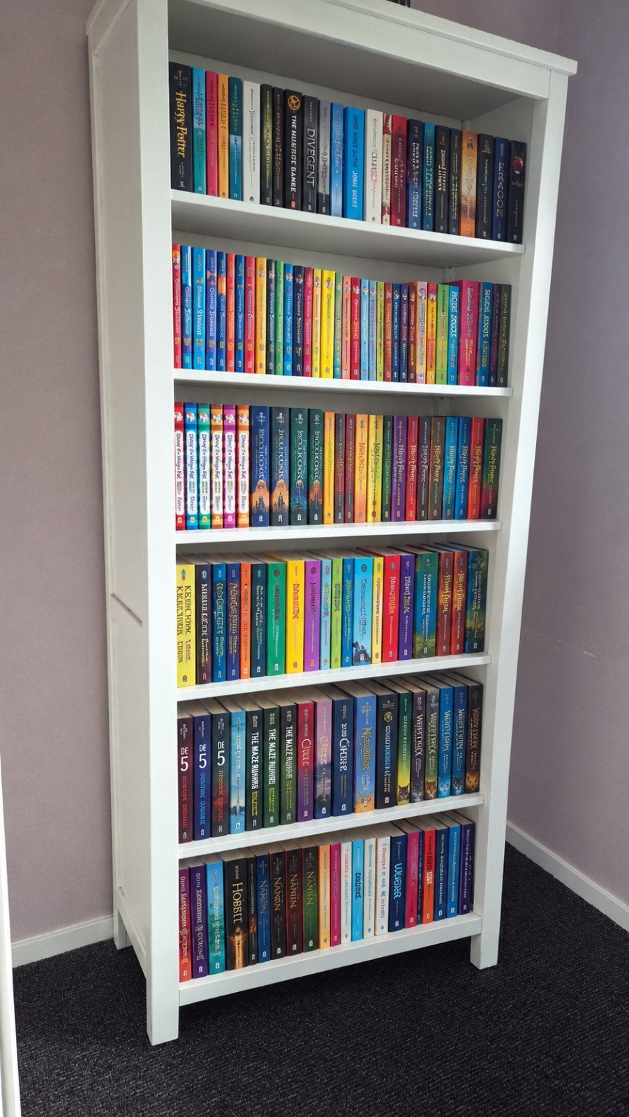Witte houten boekenkast met 6 planken, Huis en Inrichting, Ophalen, Met plank(en), Gebruikt, 50 tot 100 cm