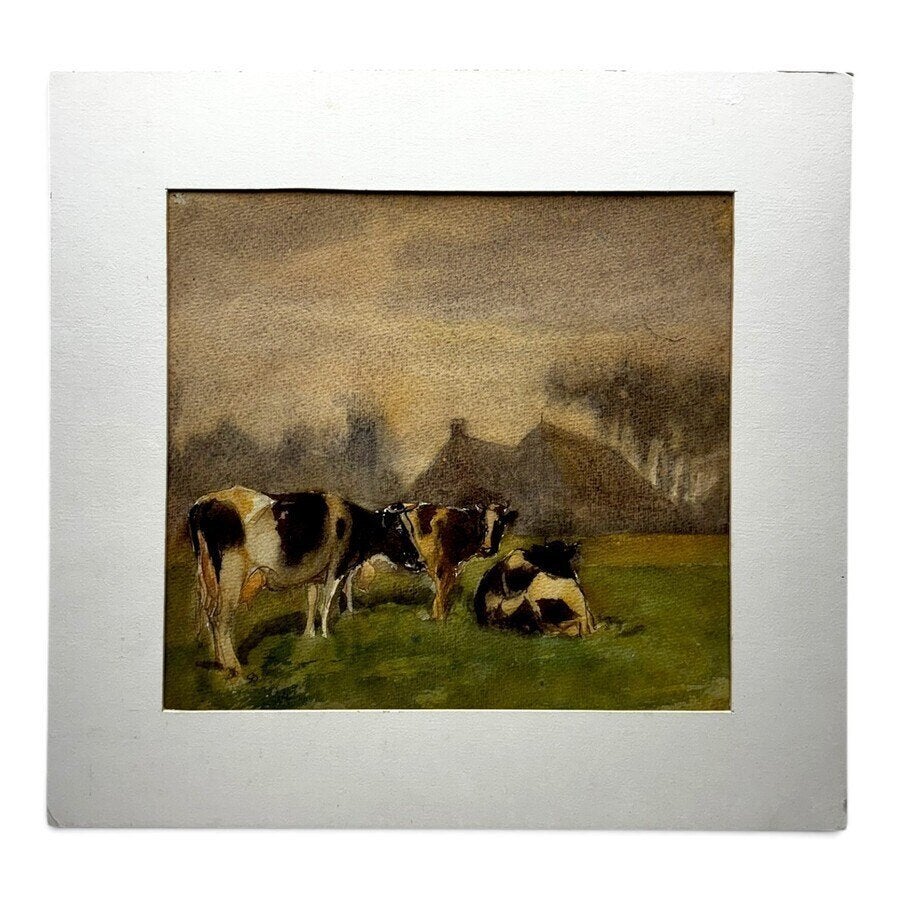 Gerben Rypma (1878-1963), aquarel, Met passe-partout, Nederlandse school, Ophalen of Verzenden, Landschap