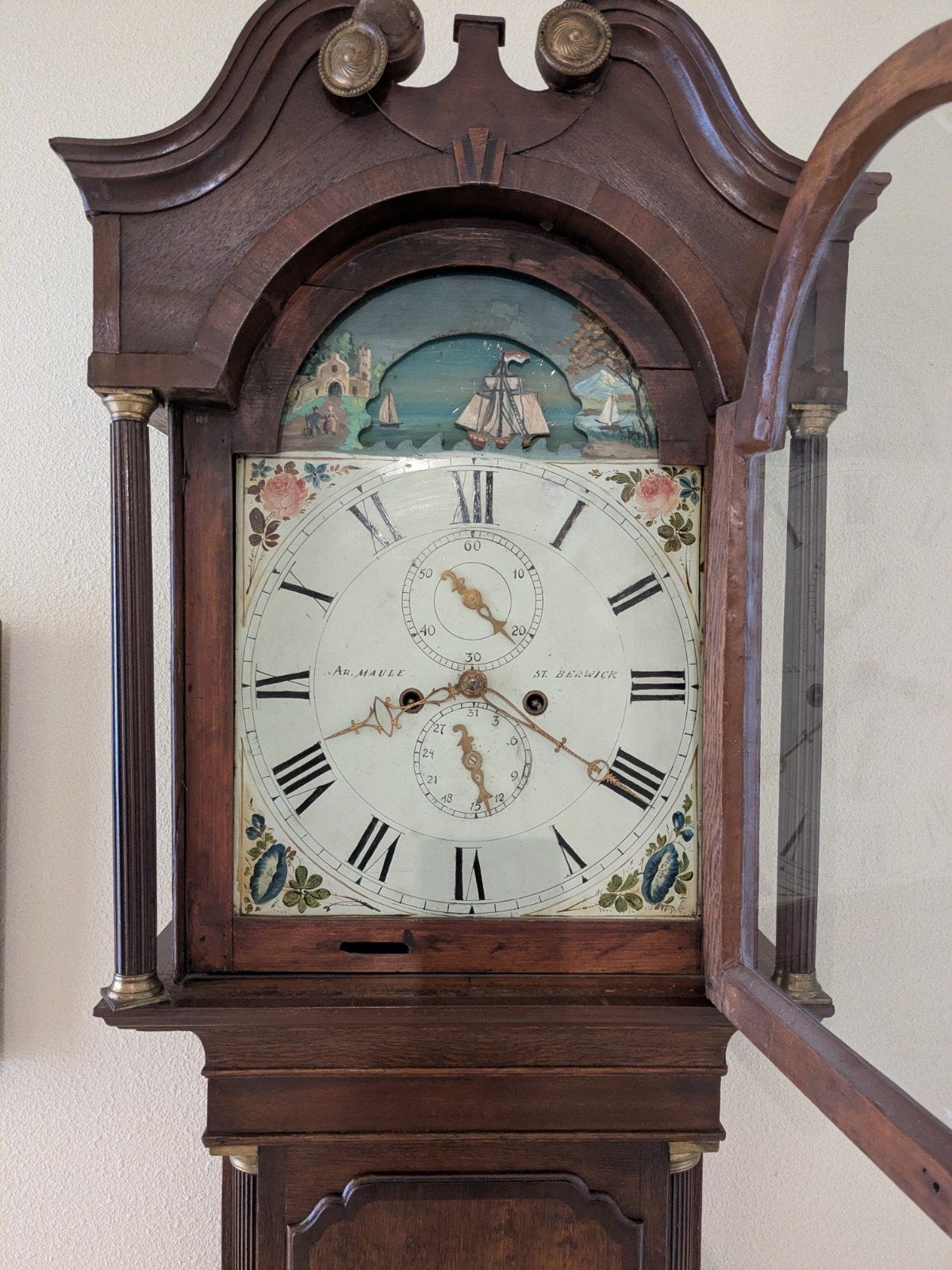 Antieke staande klok - Prachtige houten kast, Antiek en Kunst, Ophalen