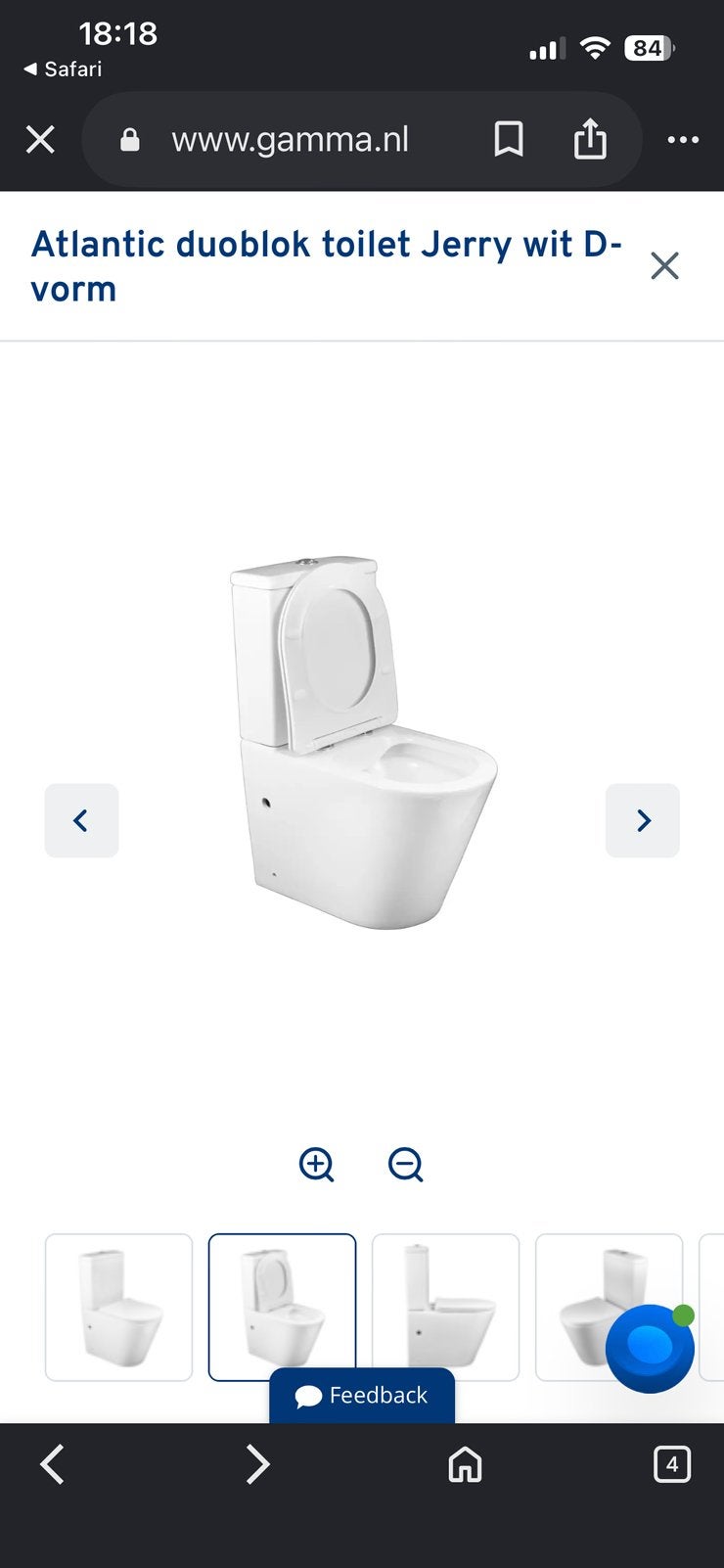 Atlantic duoblok toilet Jerry wit D-vorm, Ophalen of Verzenden, Nieuw, Toilet