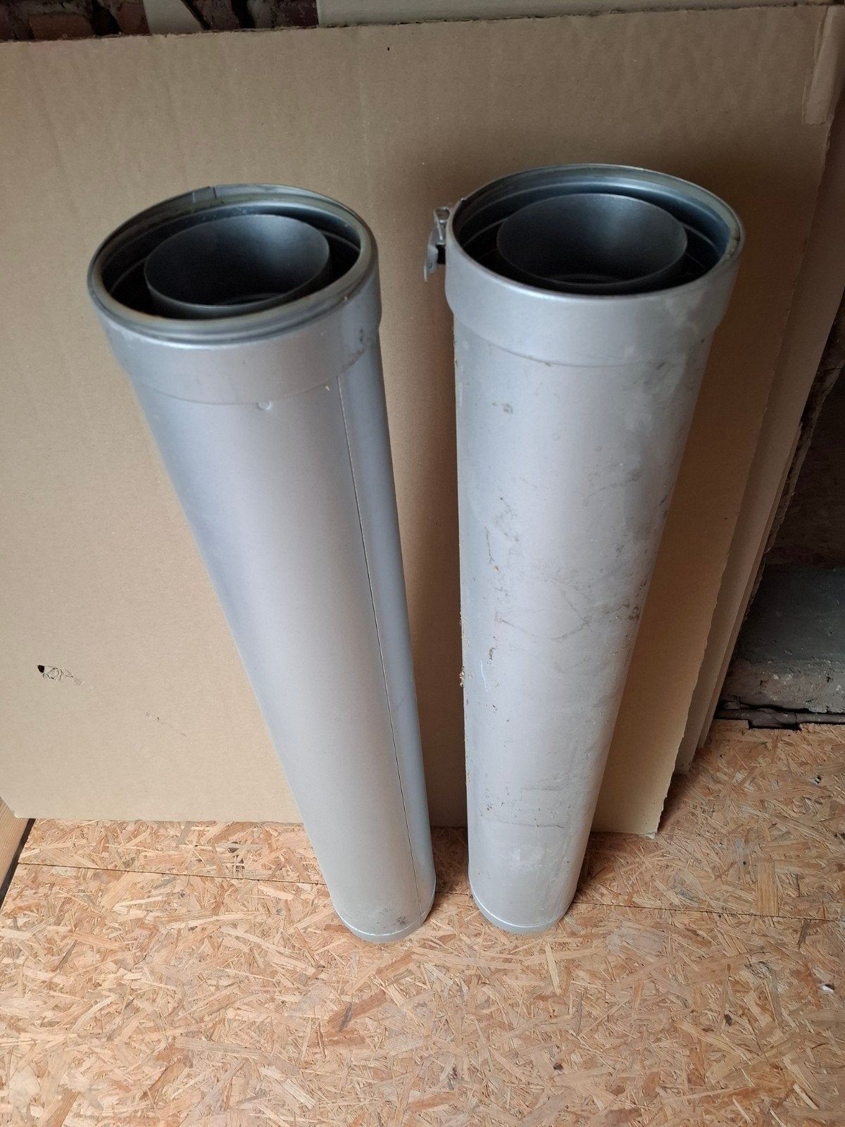 Concentrisch kanaal gaskachel 100 - 150mm x 1000mm 2 stuks, Huis en Inrichting, Ophalen, Gebruikt