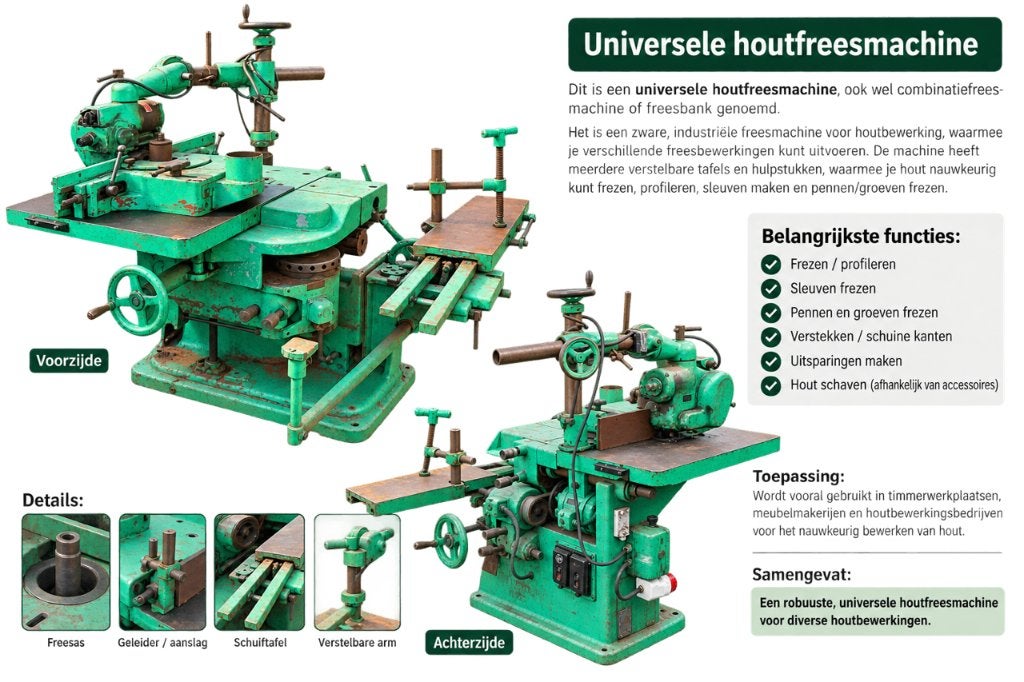 universele hout freesmachine - combinatie freesbank, Doe-het-zelf en Verbouw, Gereedschap | Freesmachines, Gebruikt, Bovenfrees