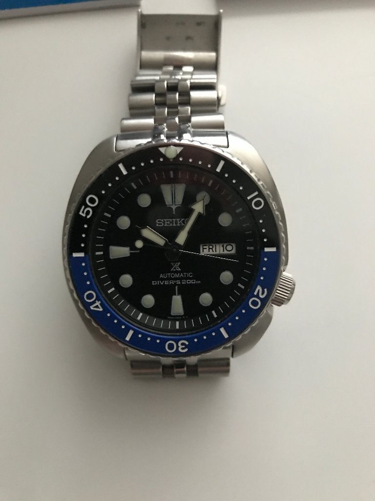 Seiko BIG TURTLE SRP PROSPEX MARINE MASTER ,, BATMAN,,, Ophalen of Verzenden, Zo goed als nieuw, Staal, Seiko