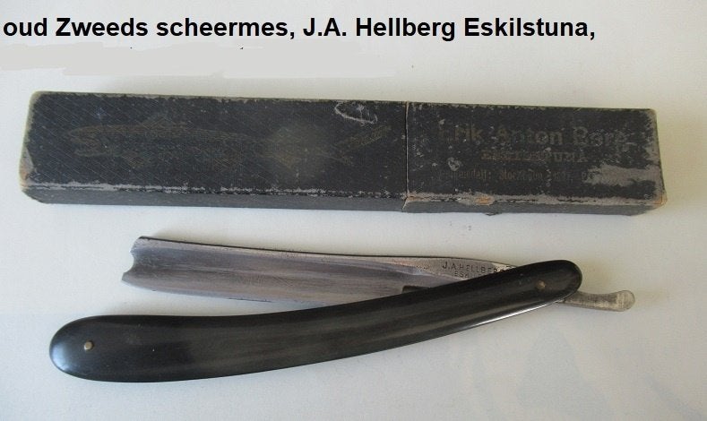 antiek scheermes / klapmes, Hellberg Eskilstuna Zweden, Ophalen of Verzenden, Zo goed als nieuw